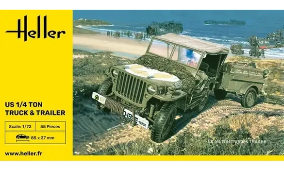 US 1/4 Ton Truck & Trailer 1:72