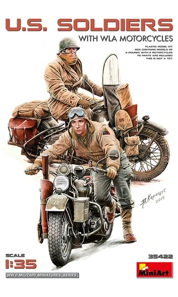 U.S. Soldiers With WLA Motorcycles 1:35